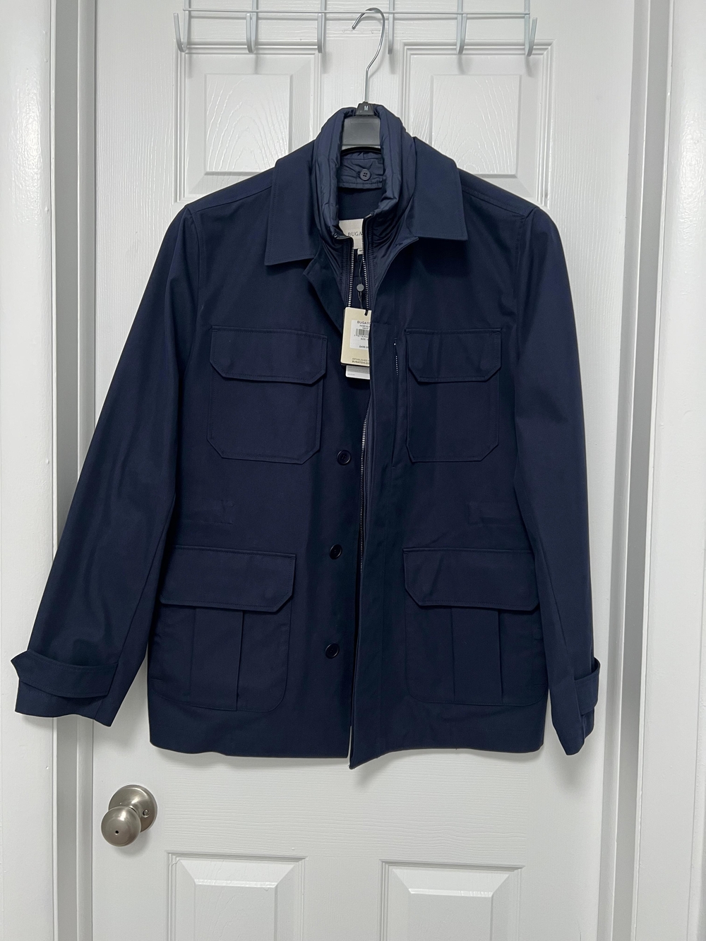 Bugatchi Navy Military-Style Field Jacket